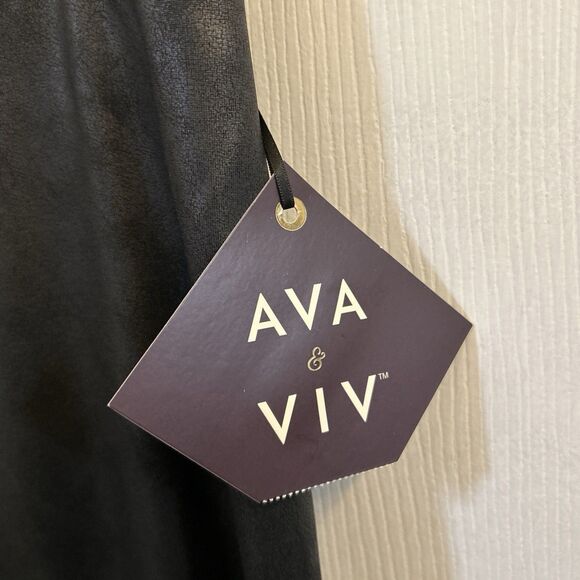 NWT Ava & Viv PLUS High Waisted Black Leggings Pants 2X 20W/22W Women’s New Tags - Picture 6 of 16